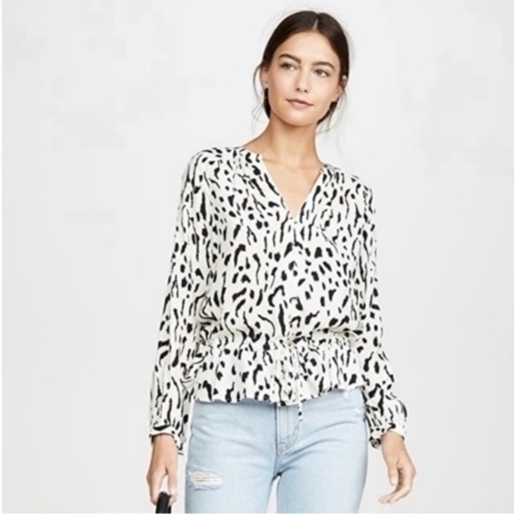 NWT Rails marti ivory striped blouse L